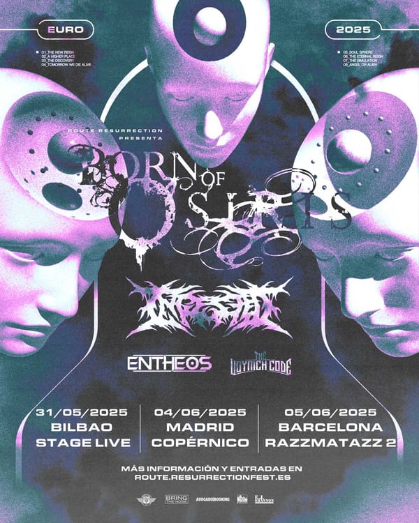 Born of Osiris lidera gira en junto a Ingested, Entheos y The Voynich Code en primavera 2025
